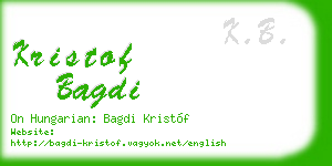 kristof bagdi business card