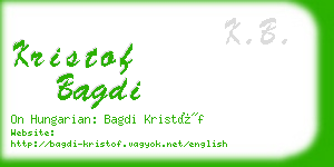 kristof bagdi business card
